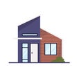 Minimalist home design, modern house flat vector illustration, house facade image Royalty Free Stock Photo