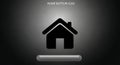 Minimalist Home Icon on a Dark Backdrop with Shiny Rounded Button Royalty Free Stock Photo