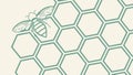 Minimalist Honeycomb with Tiny Bee Nature and Structure, vector design Generative AI Royalty Free Stock Photo