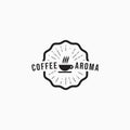 Minimalist hot coffee cup vector illustration logo design Royalty Free Stock Photo