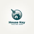 minimalist house key real estate flat icon logo template vector illustration design. simple modern Home buyer, housing, Property Royalty Free Stock Photo