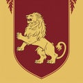 Minimalist House Lannister Banner Vector Art On White Background