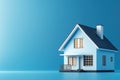 Minimalist house model on a blue background Royalty Free Stock Photo