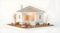 Minimalist house model with a sloped roof Royalty Free Stock Photo