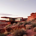 Minimalist house with pool overlooking the Superstition Mountains in Arizona