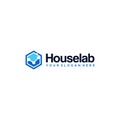 minimalist Houselab Science moleculer hexagon logo
