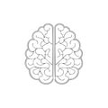Minimalist human brain icon line art, a symbol of intelligence, mind, and psychology Royalty Free Stock Photo