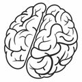 Minimalist Human Brain Icon â Simple Black Outline Vector Symbolizing Intellect, Thought and Creativity, Royalty Free Stock Photo