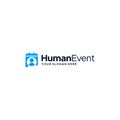 Minimalist Human Event notepad People logo design