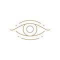 Minimalist human eye vision optical expertise anatomical line art icon vector illustration Royalty Free Stock Photo