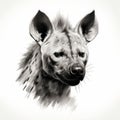 Minimalist Hyena Head Silhouette Drawing In One Pencil Stroke