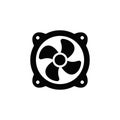 Simple Bold Computer Cooler Fan Minimalist Icon Graphic Element Royalty Free Stock Photo