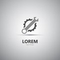 Minimalist Icon Design - Corporate Identity Icon with Wrech and Gear Royalty Free Stock Photo