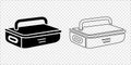 Compact Lunchbox Design in Silhouette and Outline Royalty Free Stock Photo