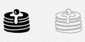 Pancake stack icon in solid and outline styles with syrup drip, minimalist breakfast food concept. Royalty Free Stock Photo