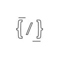 Icon featuring curly braces and a forward slash, suggesting a Royalty Free Stock Photo