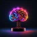 minimalist icon of human brain, AI Generative Royalty Free Stock Photo