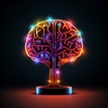 minimalist icon of human brain, AI Generative Royalty Free Stock Photo