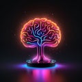 minimalist icon of human brain, AI Generative Royalty Free Stock Photo