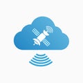 Global Satellite Network in Cloud Computing Royalty Free Stock Photo