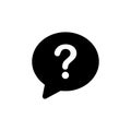 Simple Solid Question Mark in Speech Bubble Communication Icon Royalty Free Stock Photo