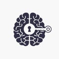 Key to Unlocking Brain Potential and Ideas Royalty Free Stock Photo