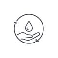 Minimalist Icon of Water Drop Falling Into Hand Symbolizing Conservation and Recycling Cycle Royalty Free Stock Photo