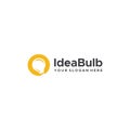 minimalist IdeaBulb silhouette lamp logo design