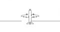 A minimalist illustration of an airplane drawn in a single continuous line. The aircraft Royalty Free Stock Photo