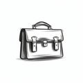 Minimalist Illustration Of Black Briefcase Handbag By Arthur Sarnoff