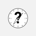 Minimalist illustration of a compass with a question mark replacing the needle, Royalty Free Stock Photo