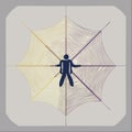 Person Caught in a Complex Network Web Royalty Free Stock Photo
