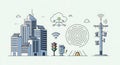 Smart City Infrastructure Illustration Royalty Free Stock Photo
