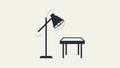 Minimalist Desk Lamp and Table Icon Royalty Free Stock Photo