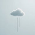 A minimalist illustration features a single white cloud against a light gray background. Royalty Free Stock Photo
