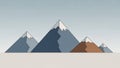 A minimalist illustration featuring a range of stylized mountains Royalty Free Stock Photo