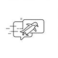 Minimalist illustration featuring two overlapping speech bubbles with a penguin Royalty Free Stock Photo
