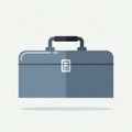 A minimalist illustration of a gray toolbox with a rectangular shape. The toolbox featu Royalty Free Stock Photo