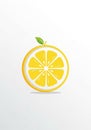 A minimalist illustration of a lemon slice. It features a bright yellow Royalty Free Stock Photo