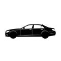 Sleek Black Sedan Silhouette Royalty Free Stock Photo