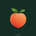 A minimalist illustration of a peach with a smooth gradient, showcasing a warm Royalty Free Stock Photo
