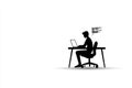 Minimalist illustration of a programmer focused on coding in a modern workspace