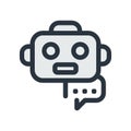 Surprised robot face with speech bubble minimalist Royalty Free Stock Photo