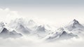 Minimalist Illustration Of Snow-covered Alps