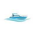 Minimalist illustration of speed boat