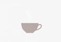 A minimalist illustration of a steaming coffee cup against a plain Royalty Free Stock Photo