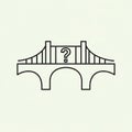 Minimalist illustration of a stylized bridge with three arches. The bridge features Royalty Free Stock Photo