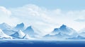Minimalist Illustration Of Transantarctic Mountains Covered In Snow