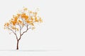 minimalist illustration of a tree losing leaves, white background, simple concept design Royalty Free Stock Photo