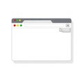 Minimalist illustration of a web browser window with a blank page Royalty Free Stock Photo